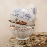 5 mismatched old bowls