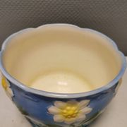 Very beautiful flower pot in soft blue and white color with floral motifs.