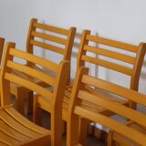 6 stackable wooden chairs