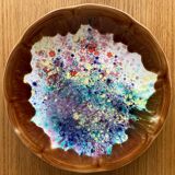 Set of 6 Morvan-signed glazed stoneware dinner plates – ceramics