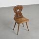 Solid wood carved stepladder, Alps, 20th century