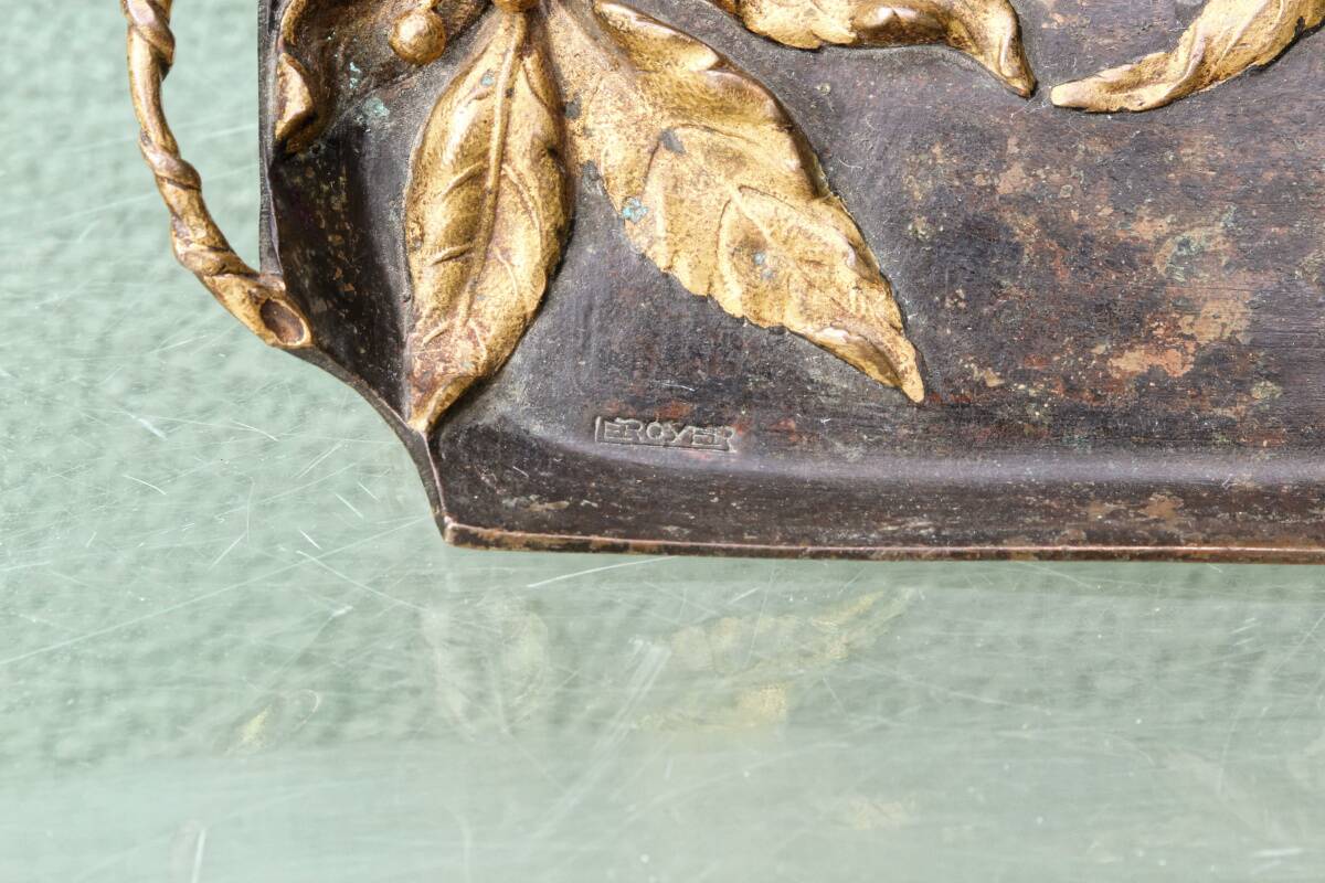 Art Nouveau bronze catchall, signed Le Royer.
