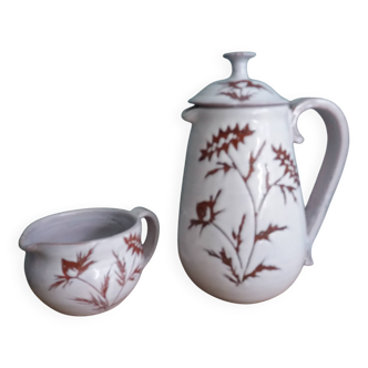 Cafetière pichet et pot à lait signés Rouma à Vallauris