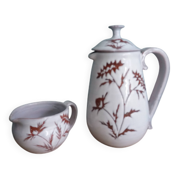 Coffee maker, pitcher and milk jug by Rouma in Vallauris