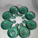 Set of 8 ceramic bowls with leaf decoration, signed Nissy Annecy, vintage