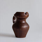 Monoxyl pitcher in oak or walnut, popular work, MidCentury
