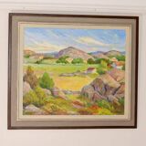 Original Swedish oil on canvas from the mid-century "Landscape" - Vintage and framed