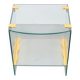 Vintage Regency Brass and Glass Side Table, 1970s