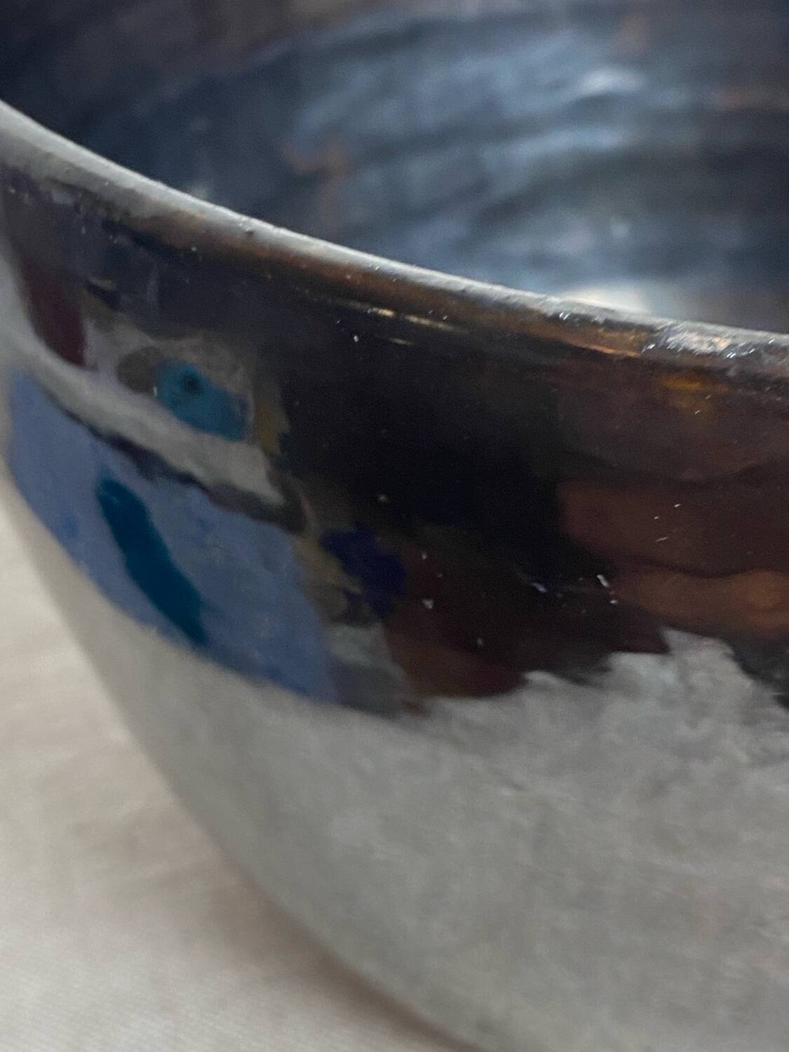 Glazed ceramic salad bowl