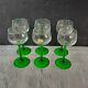 6 elegant emerald green stem glasses by Luminarc, Rhine wine, white wine.