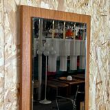 60s 70s teak mirror 77x37cm
