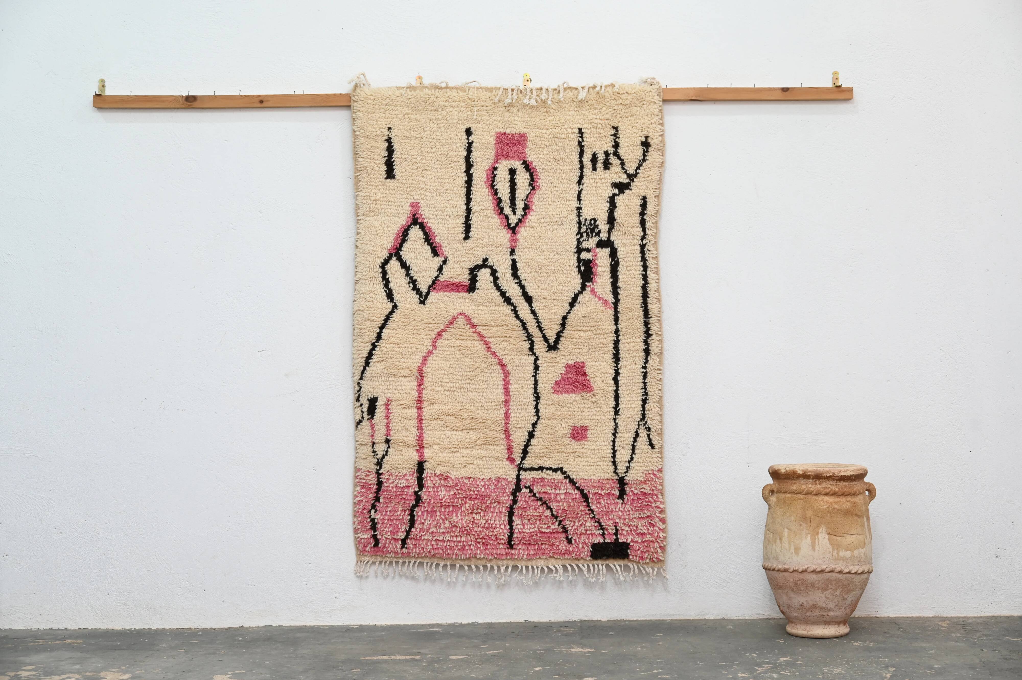 Handwoven coloured wool rug, 155 x 100 cm - P468