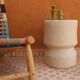 Sculptural side table in tadelakt