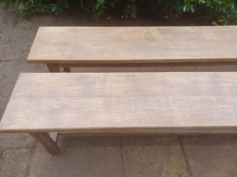 Antique solid oak farm benches