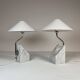 Paire de lampes de table en marbre et acier Bergboms du milieu du siècle, années 1970, Suède