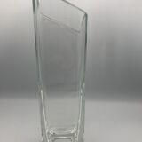 Vase forme carré geometric relief in translucent 28 cm