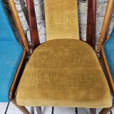 Set of 5 vintage spindle foot bistro chairs 1960"