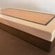 Rectangular mother-of-pearl and brass storage box 1970