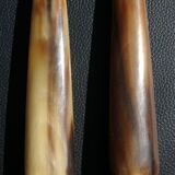 Carving Set + Salad Server Horn and Stainless Steel