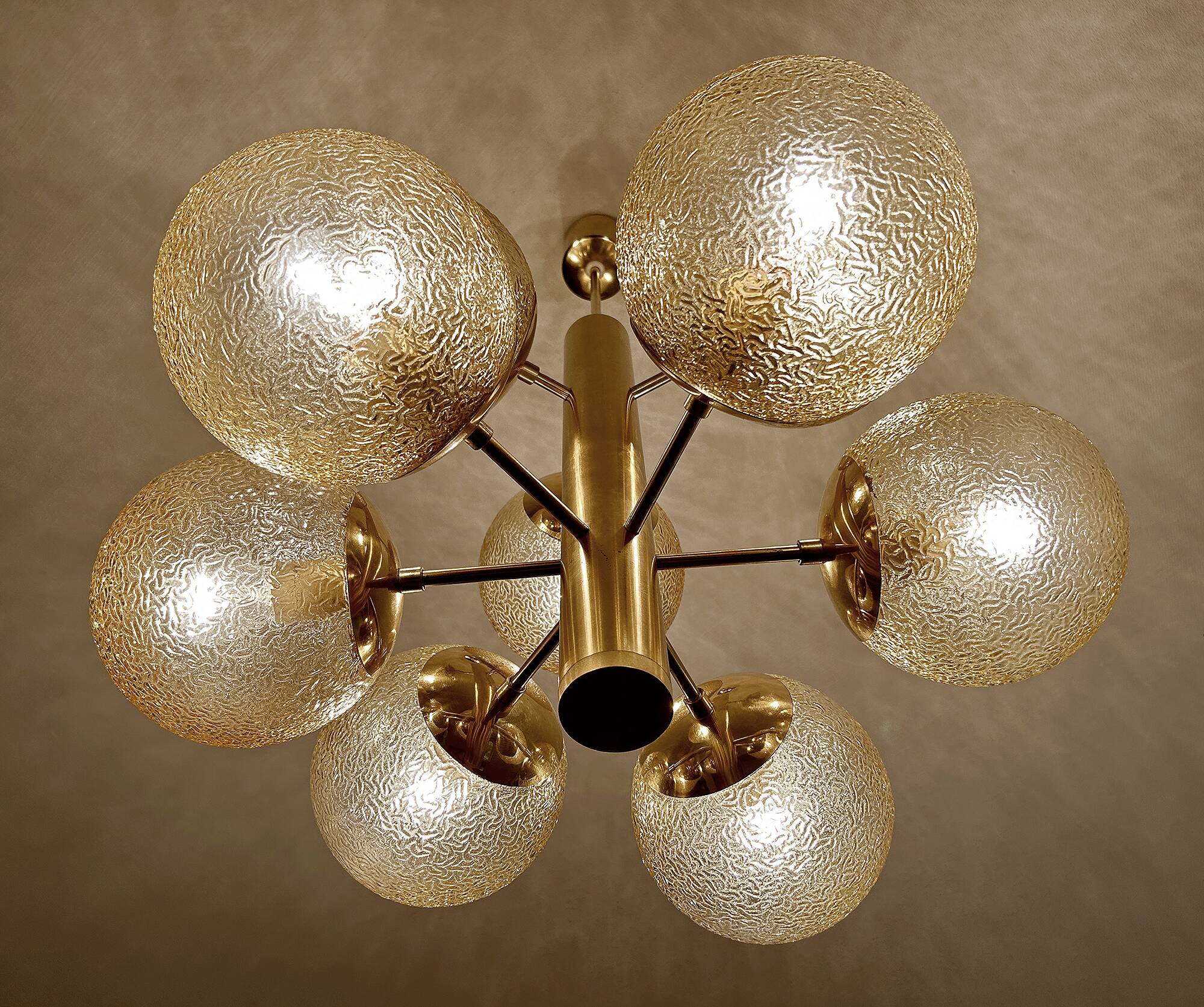 Large Vintage Bubble Glass Pendant Light