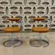 Pair of Cobra chairs by Giotto Stoppino with new leather