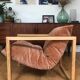 Wood / Velvet Armchair