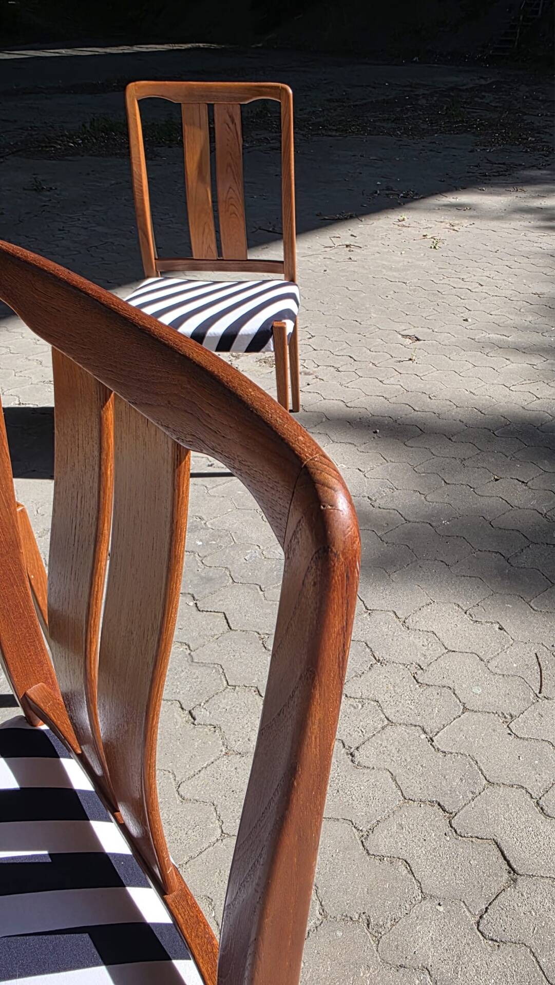 Set of 4 vintage Troeds chairs in teak, Sweden, 1970s.