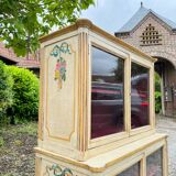 Louis xvi xviii eme century painted wood showcase