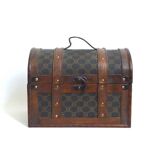 Monogrammed wooden chest