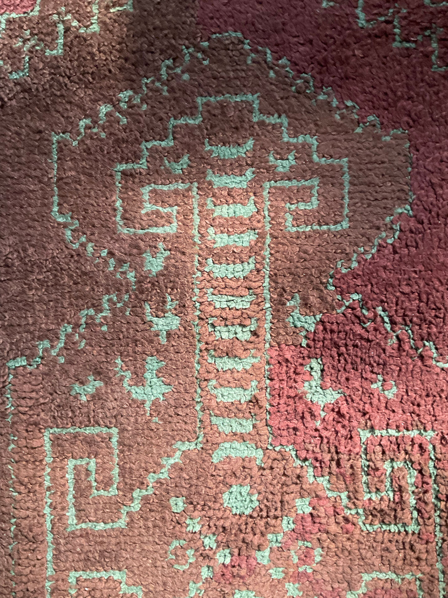 Vintage woven wool rug 70x145cm