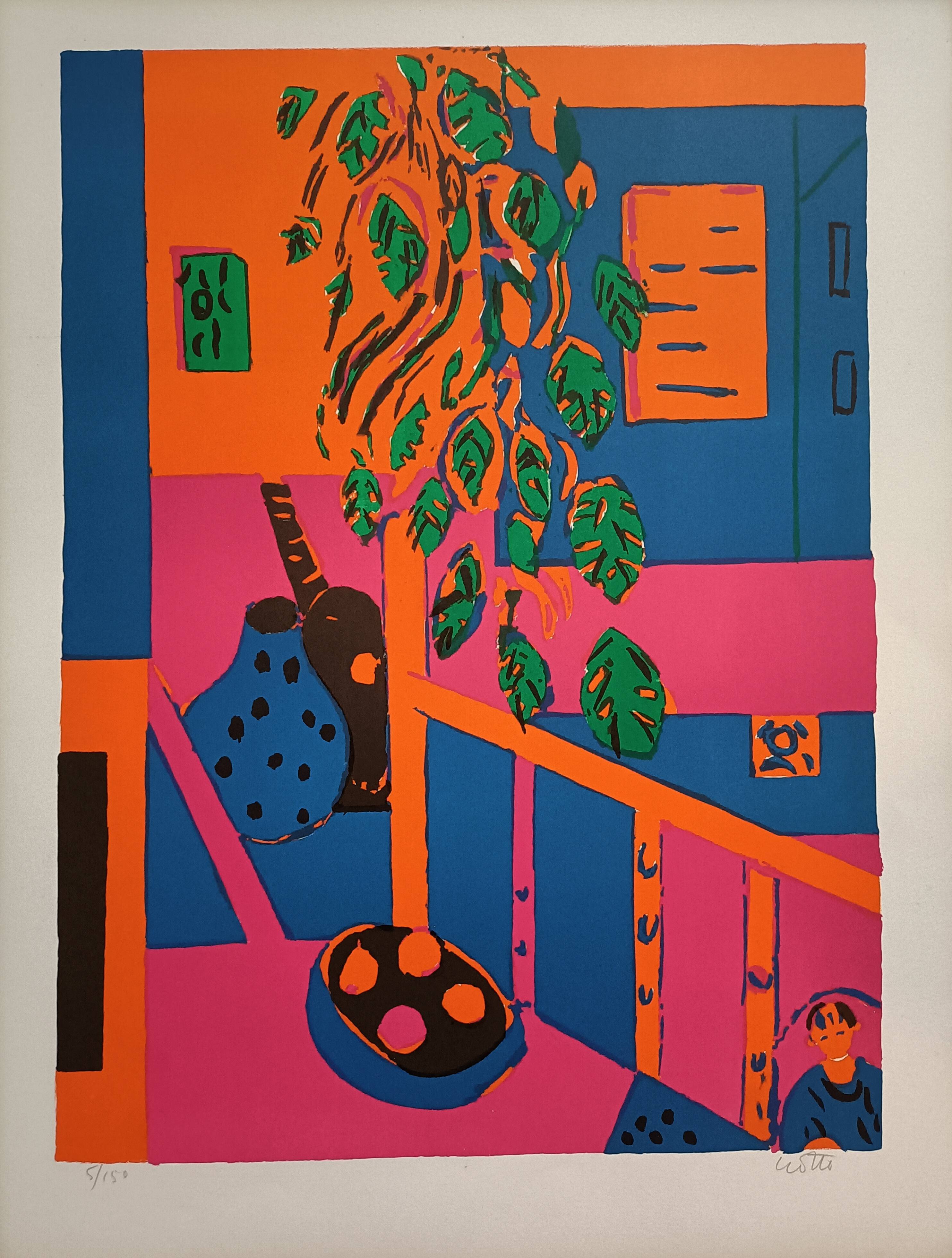 Numbered and signed lithograph by Paul Crotto "Interior View"