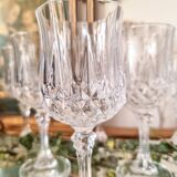 6 crystal stemmed glasses, Cristal d'Arques, Longchamp model