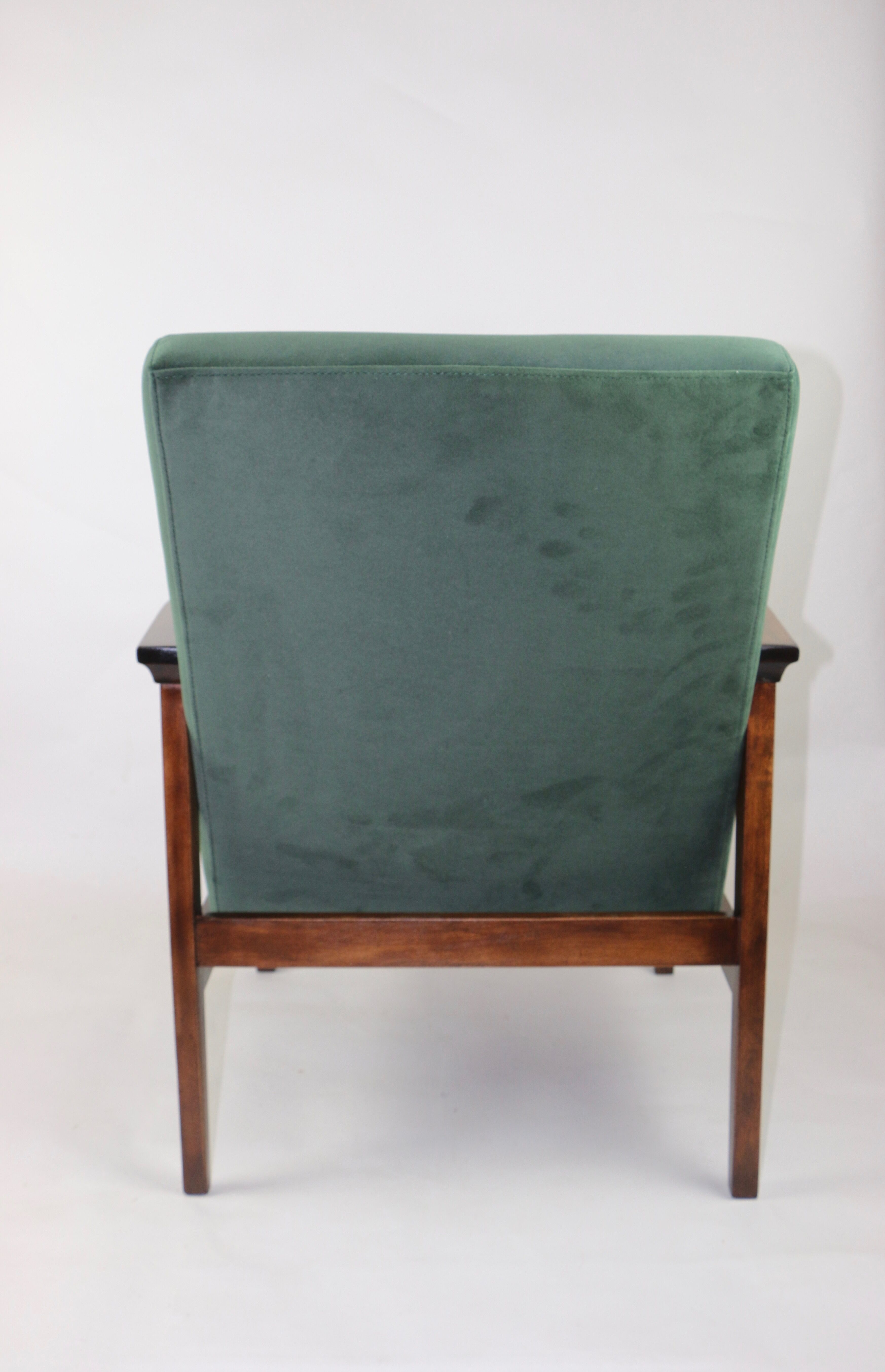 Fauteuil en velours vert vintage, années 1970