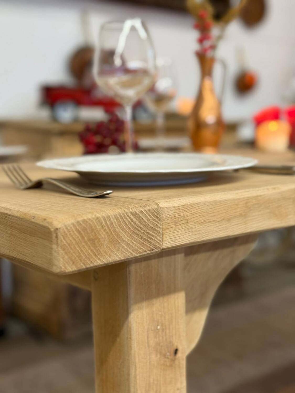 large solid oak farmhouse table