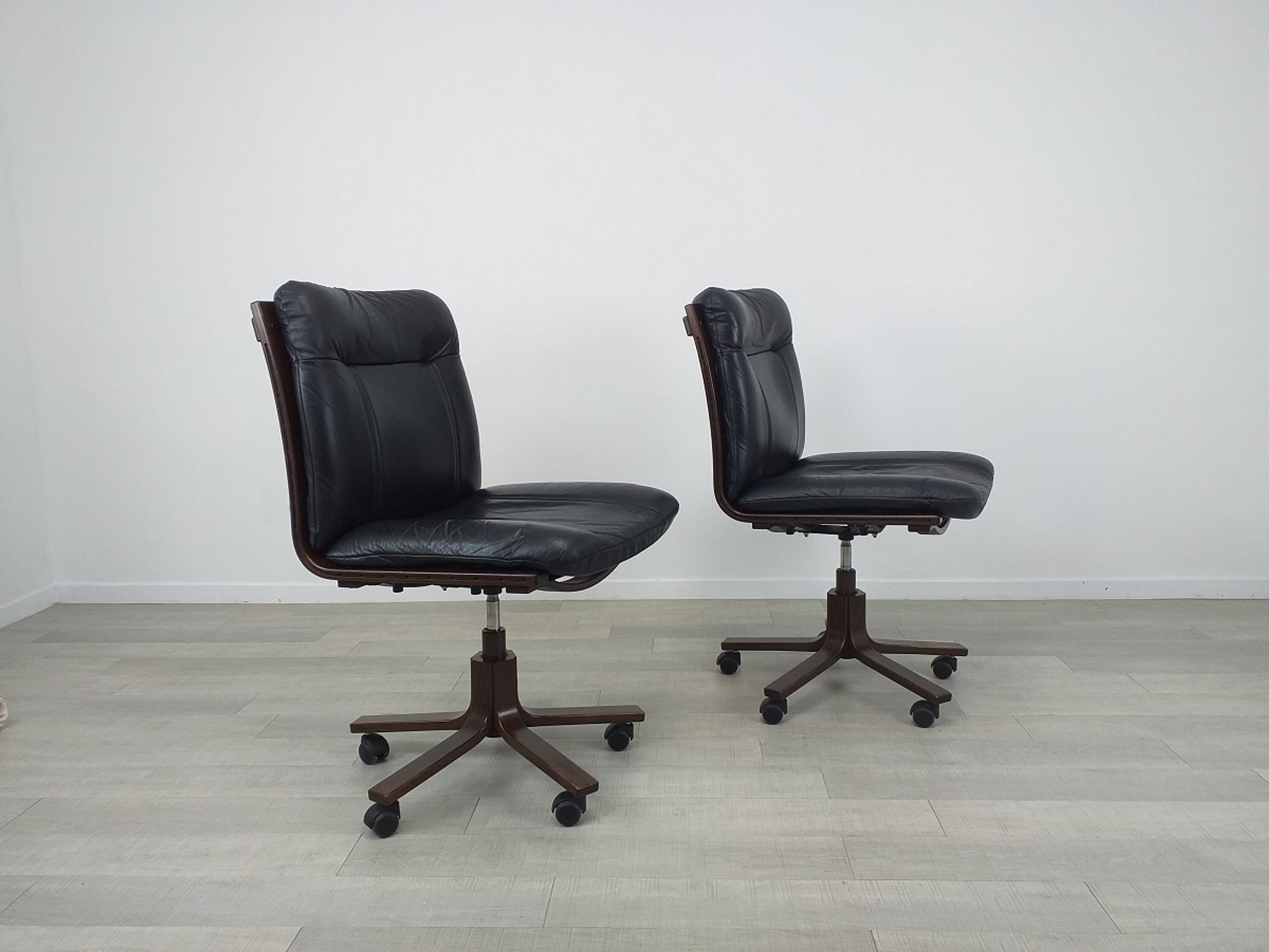Vintage 1970s leather office armchair Scandinavian design