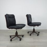 Vintage 1970s leather office armchair Scandinavian design