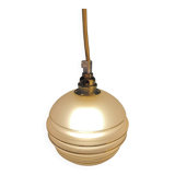 Frosted glass lamp with golden trims