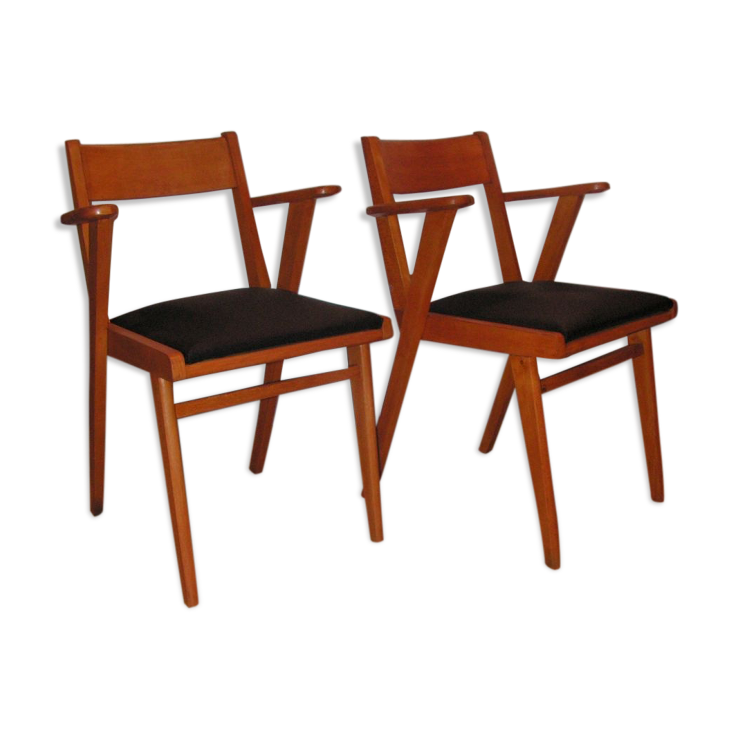 Pair of vintage bridge armchairs