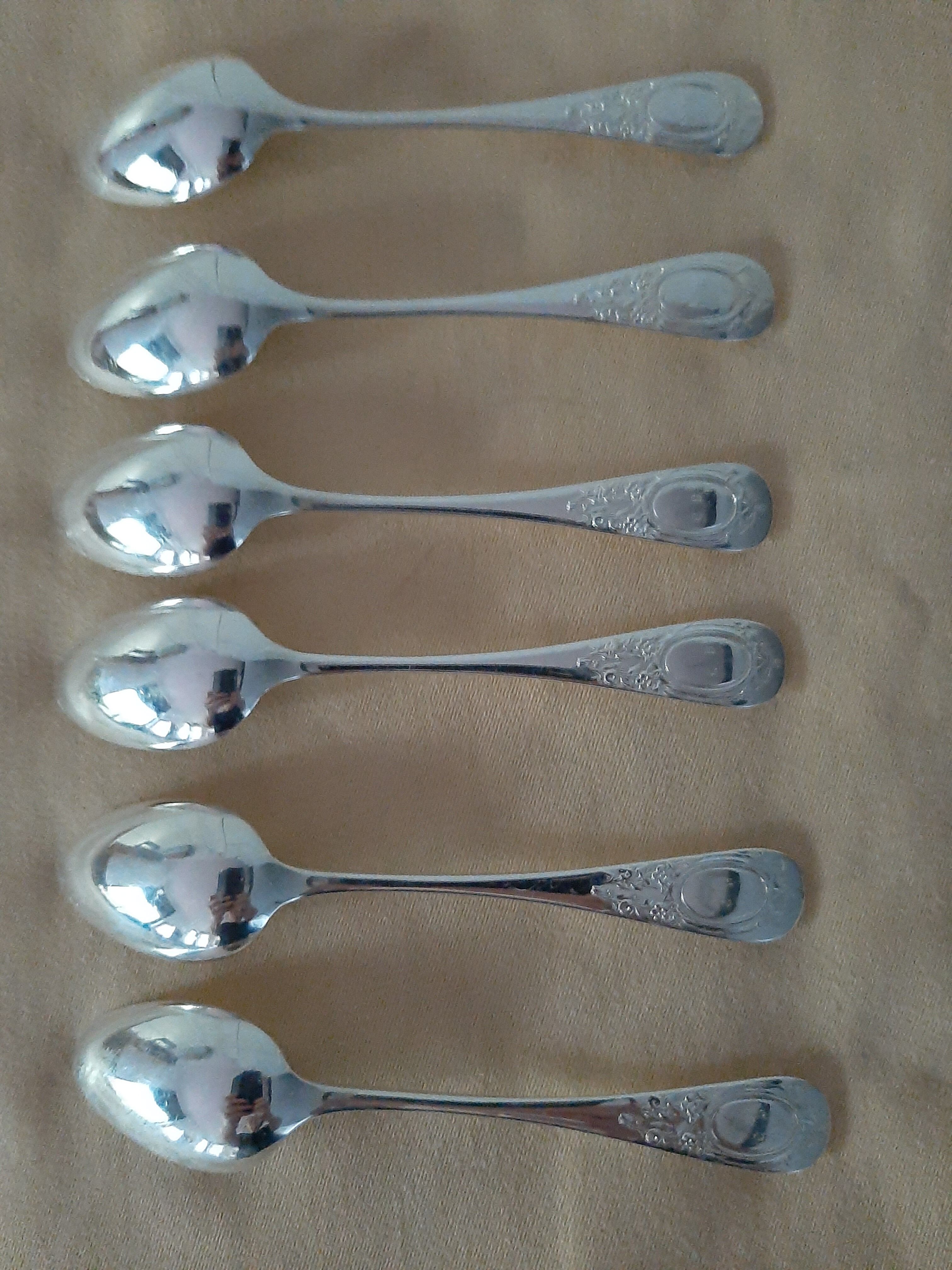 6 silver spoons monogram C B