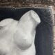Neoclassical bust of Diana, academic charcoal drawing from the studio, 1925