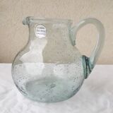 Bubbled glass pitcher