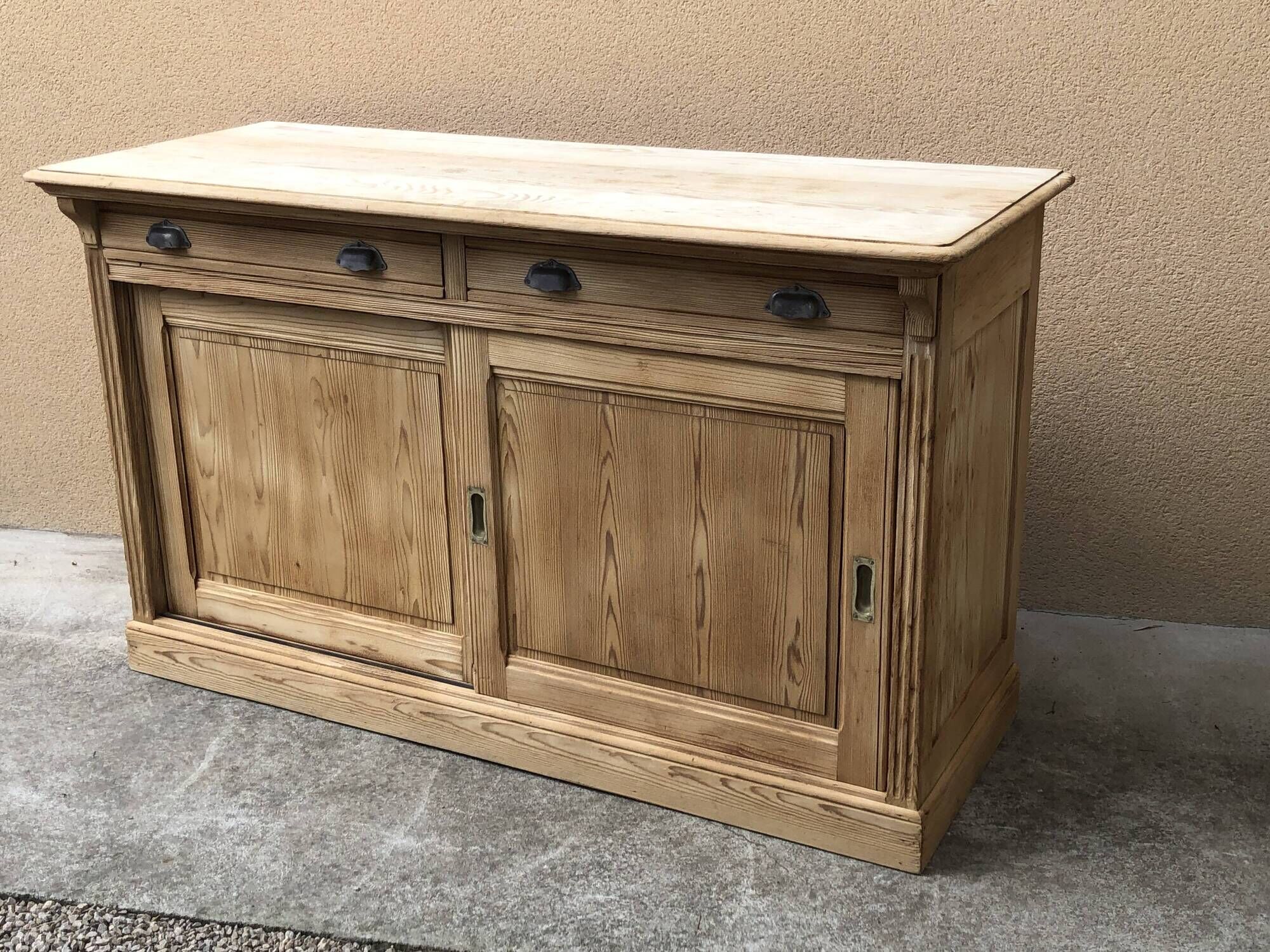 Meuble de métier comptoir buffet bahut enfilade bois brut