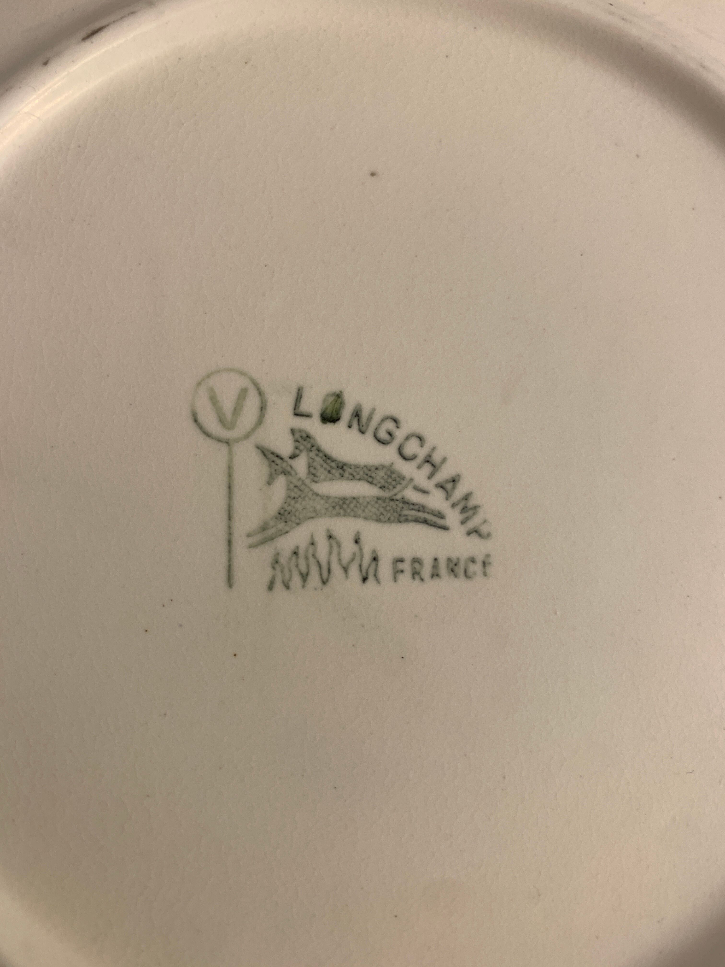 10 Longchamp dessert plates, floral model