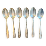 Set of 6 silver soup spoons
