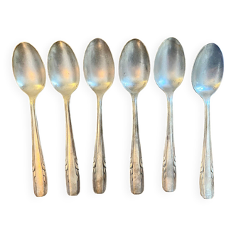 Set of 6 silver soup spoons