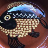 Plat en terre cuite vernissée poisson