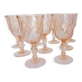 11 verres à pieds Arcoroc Rosaline en verre rose 2106182