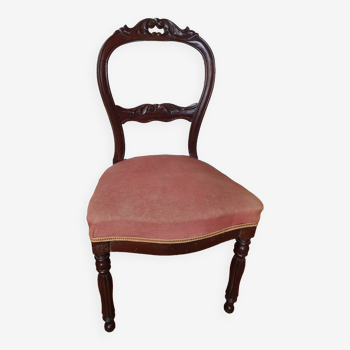 Chaise style Louis Philippe rosé