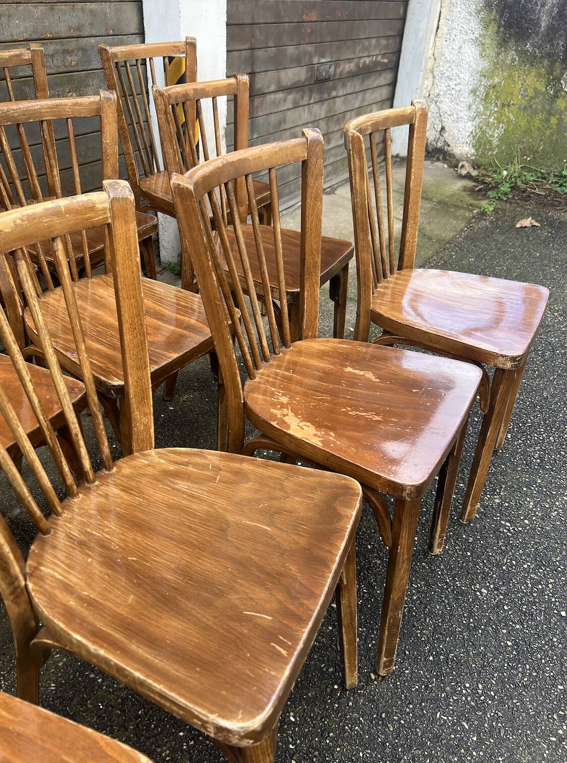 (Lot) 13 Stamped Baumann Chairs