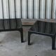 Pair of coffee tables in fibreglass, circa 1970.